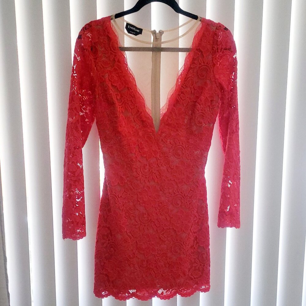 Bebe Red Lace Dress